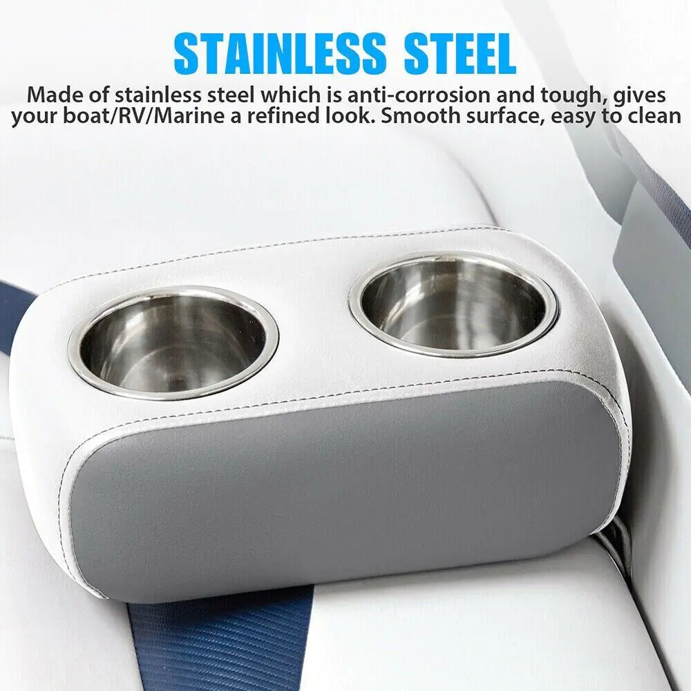 Universal Stainless Steel Cup Drink Holders for Car Boat Truck Marine Camper RV WEM Support (www.WEM.support)