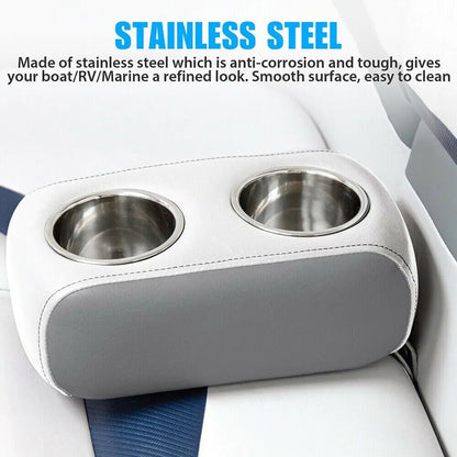 Universal Stainless Steel Cup Drink Holders for Car Boat Truck Marine Camper RV WEM Support (www.WEM.support)