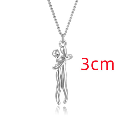 Couple Hugging Pendant Necklace for Women WEM Support (www.WEM.support)