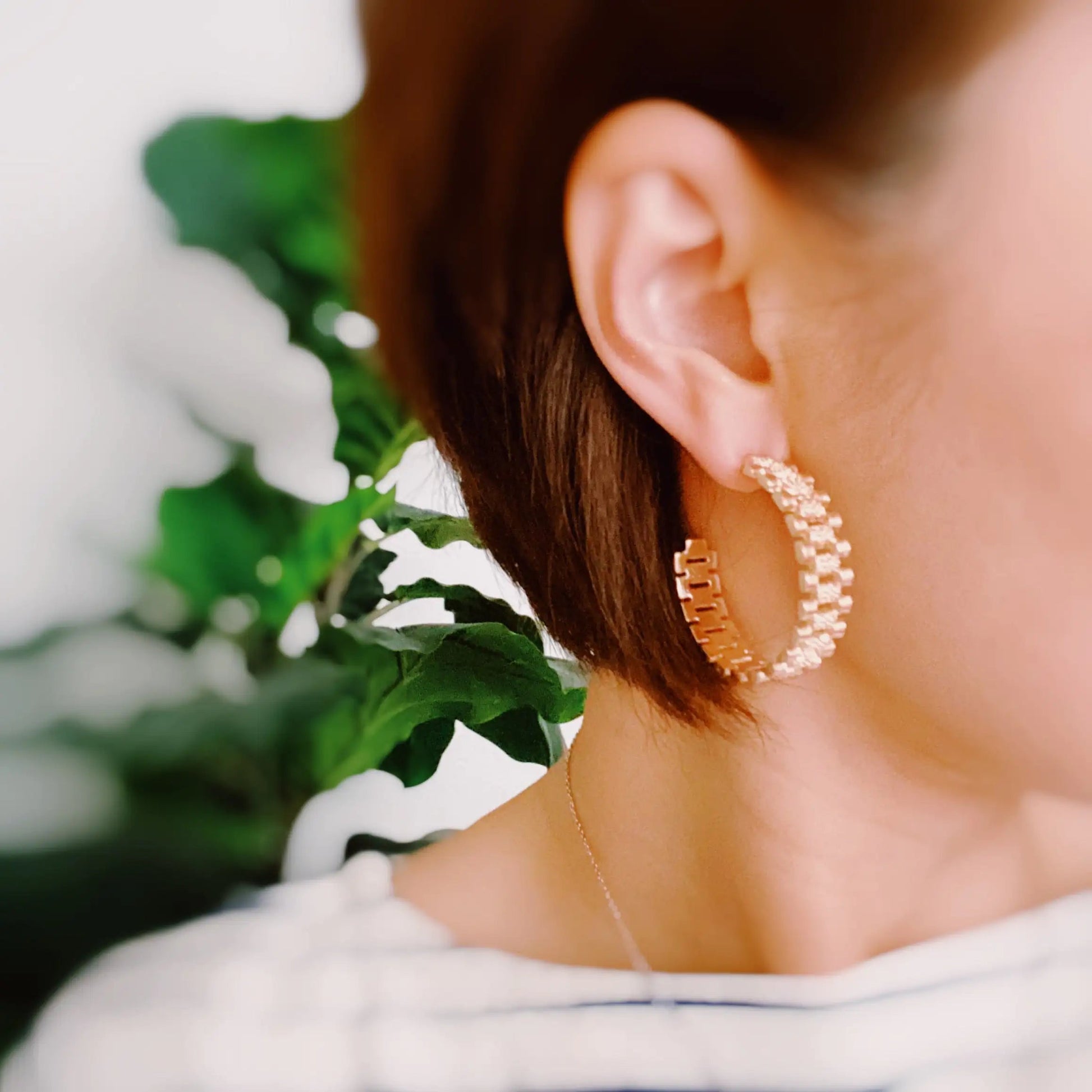 Golden Watch Band Hoop Earrings WEM Support (www.WEM.support)