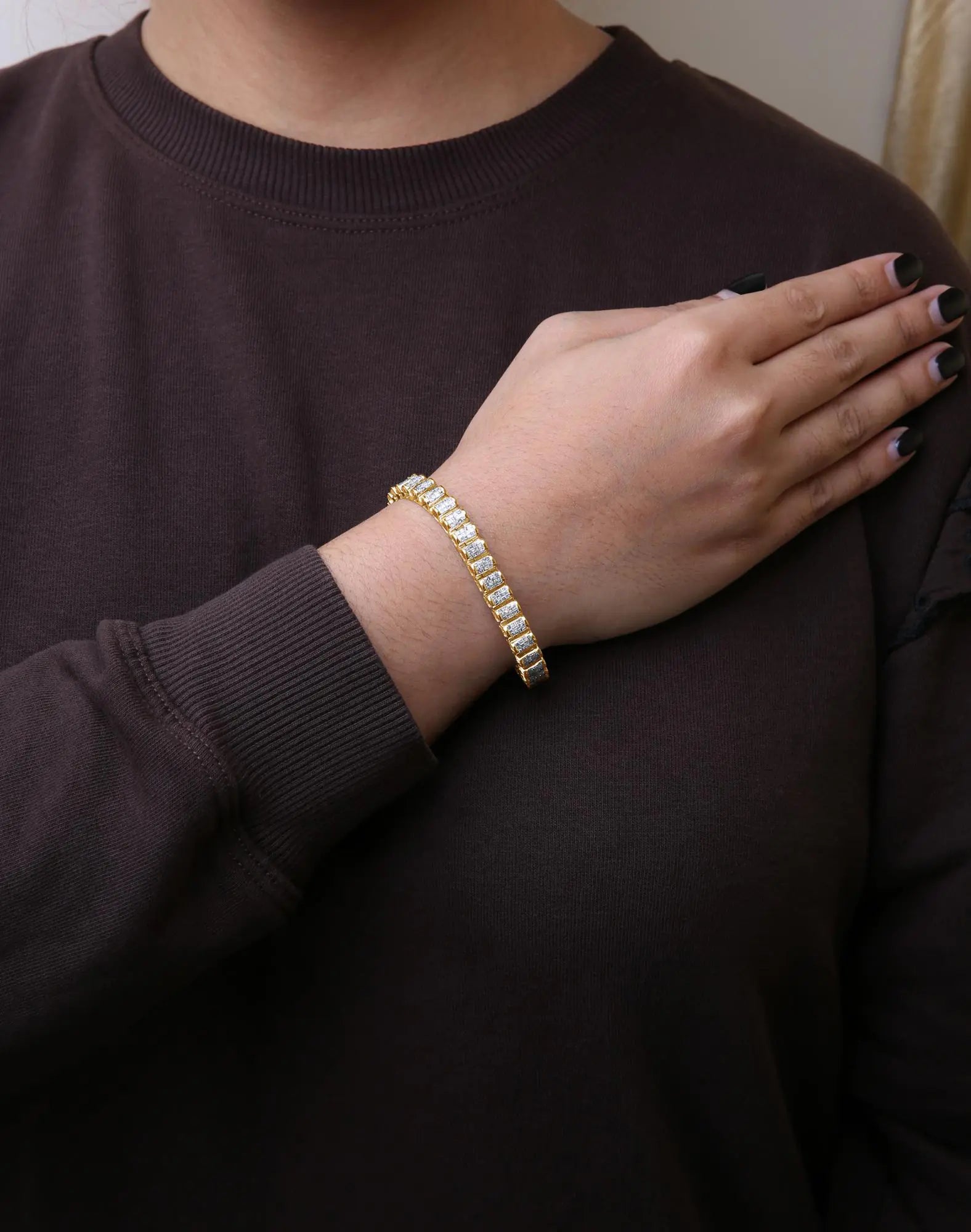 14K Gold 5.00 Cttw Square Princess Cut White Diamond Rectangular Invisible Set Link Tennis Bracelet (H-I Color, SI2-I1 Clarity) - 7.25” Inches WEM Support (www.WEM.support)