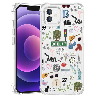 Taylorism Musician Phone Case Compatible with iPhone 12 Pro Max,Cool Queen Aesthetic Collage Phone Case for Women Girls Clear TPU Shockproof Cover Cases - Catch Cards