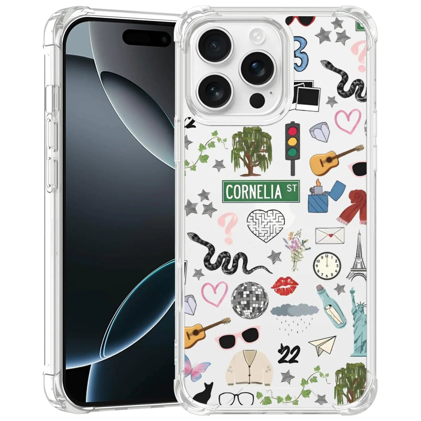 Taylorism Musician Phone Case Compatible with iPhone 12 Pro Max,Cool Queen Aesthetic Collage Phone Case for Women Girls Clear TPU Shockproof Cover Cases - Catch Cards