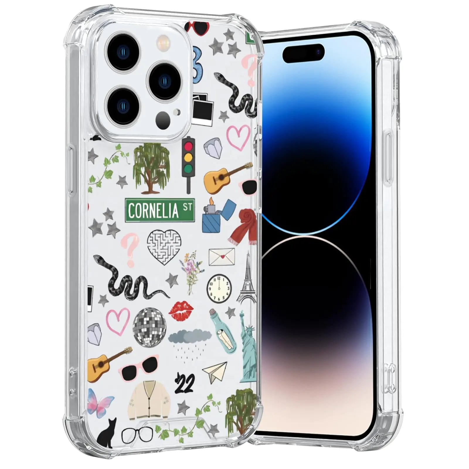 Taylorism Musician Phone Case Compatible with iPhone 12 Pro Max,Cool Queen Aesthetic Collage Phone Case for Women Girls Clear TPU Shockproof Cover Cases - Catch Cards