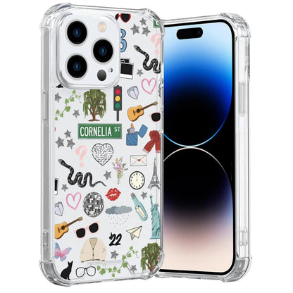 Taylorism Musician Phone Case Compatible with iPhone 12 Pro Max,Cool Queen Aesthetic Collage Phone Case for Women Girls Clear TPU Shockproof Cover Cases - Catch Cards