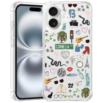 Taylorism Musician Phone Case Compatible with iPhone 12 Pro Max,Cool Queen Aesthetic Collage Phone Case for Women Girls Clear TPU Shockproof Cover Cases - Catch Cards