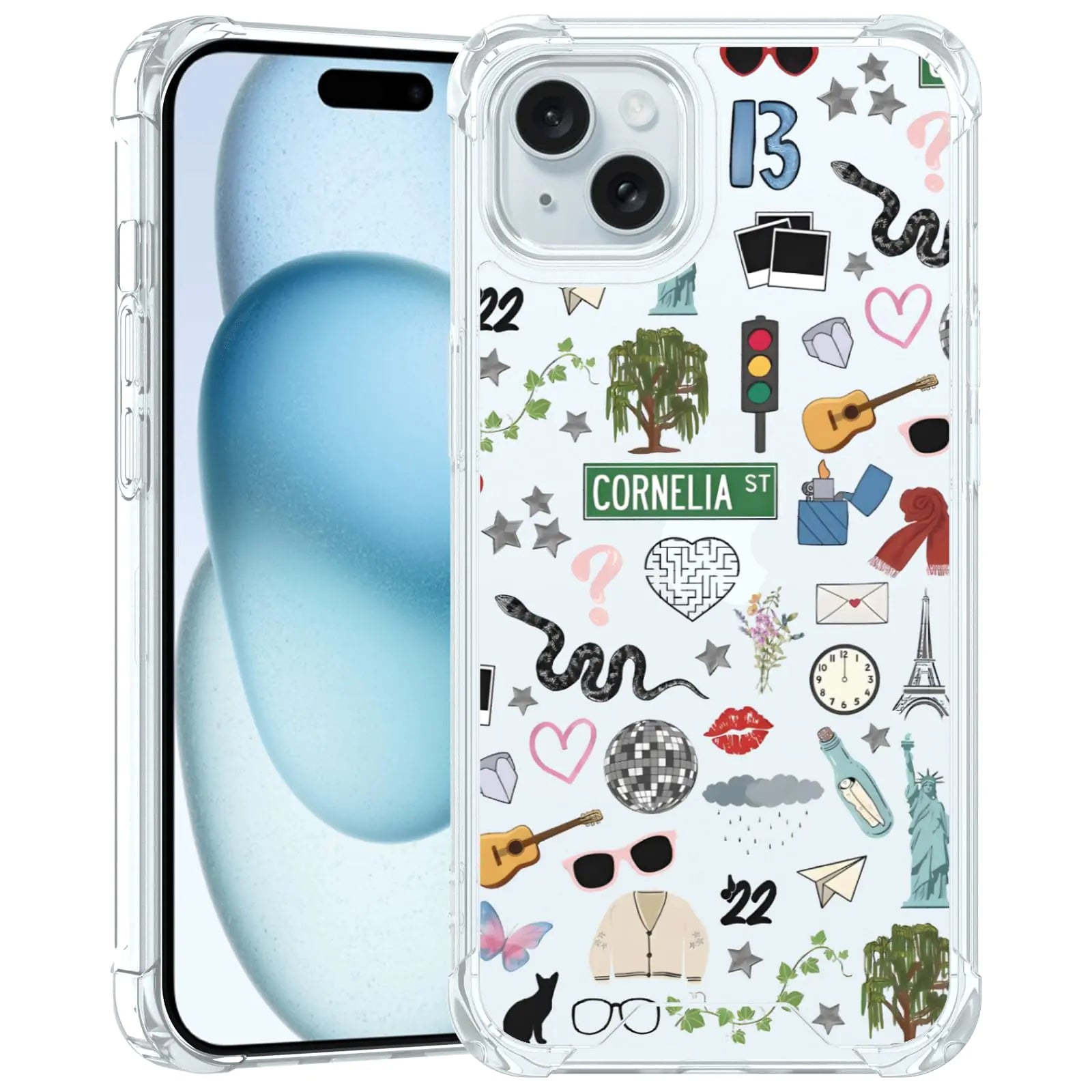 Taylorism Musician Phone Case Compatible with iPhone 12 Pro Max,Cool Queen Aesthetic Collage Phone Case for Women Girls Clear TPU Shockproof Cover Cases - Catch Cards