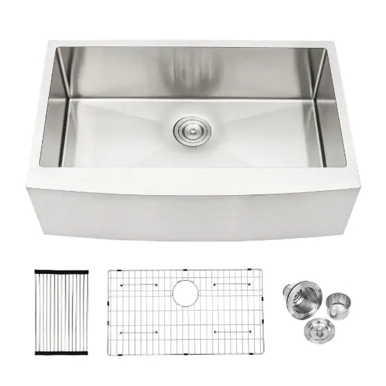 Stainless Steel Apron Front Farmhouse Sink - Prohibited On Amazon WEM Support (www.WEM.support)