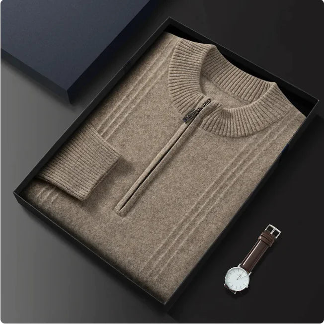 Men's Classic Knit Half-Zip Sweater WEM Support (www.WEM.support)