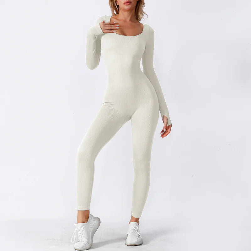 Seamless Yoga Jumpsuit Long Sleeve WEM Support (www.WEM.support)