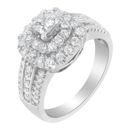 14KT White Gold Diamond Cluster Ring (1 cttw, H-I Color, I1-I2 Clarity) WEM Support (www.WEM.support)