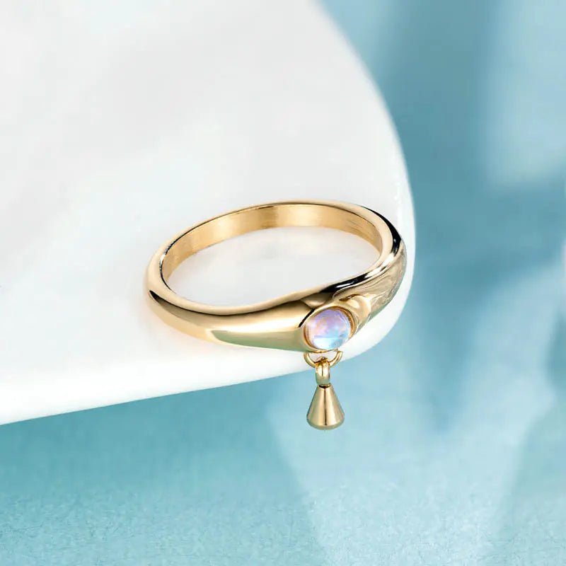 Three - Dimensional Minimalist Pearl Titanium Steel Ring - Catch Cards