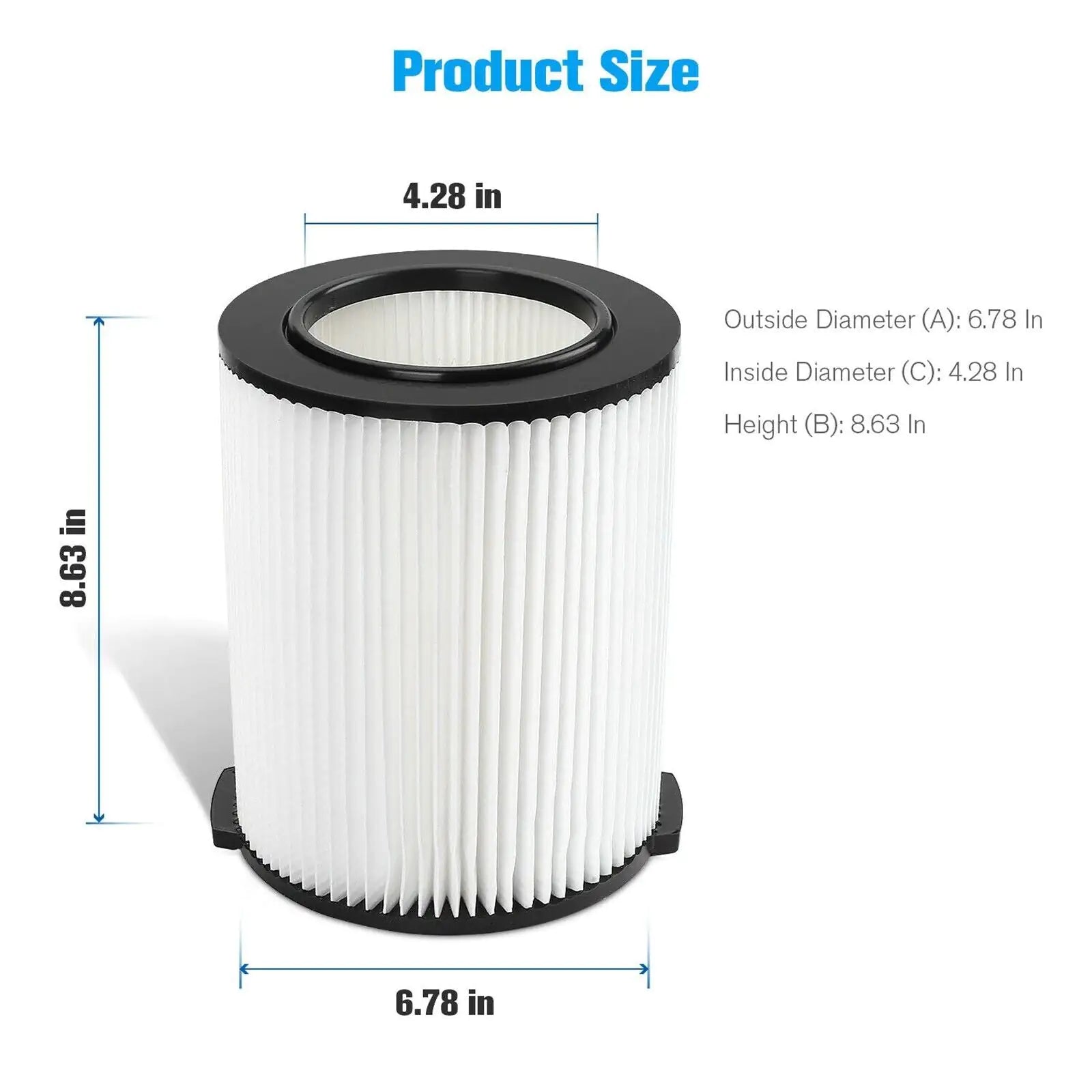 VF4000 Replacement RIDGID Wet/Dry Washable Vacuum Garage Shop Vac Pleated Filter WEM Support (www.WEM.support)