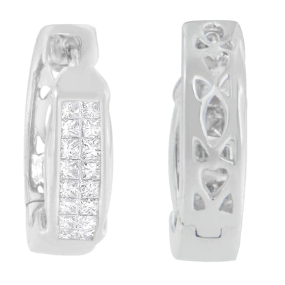 14K White Gold Princess Cut Diamond Earrings (0.57 cttw, H-I Color, SI1-SI2 Clarity) WEM Support (www.WEM.support)