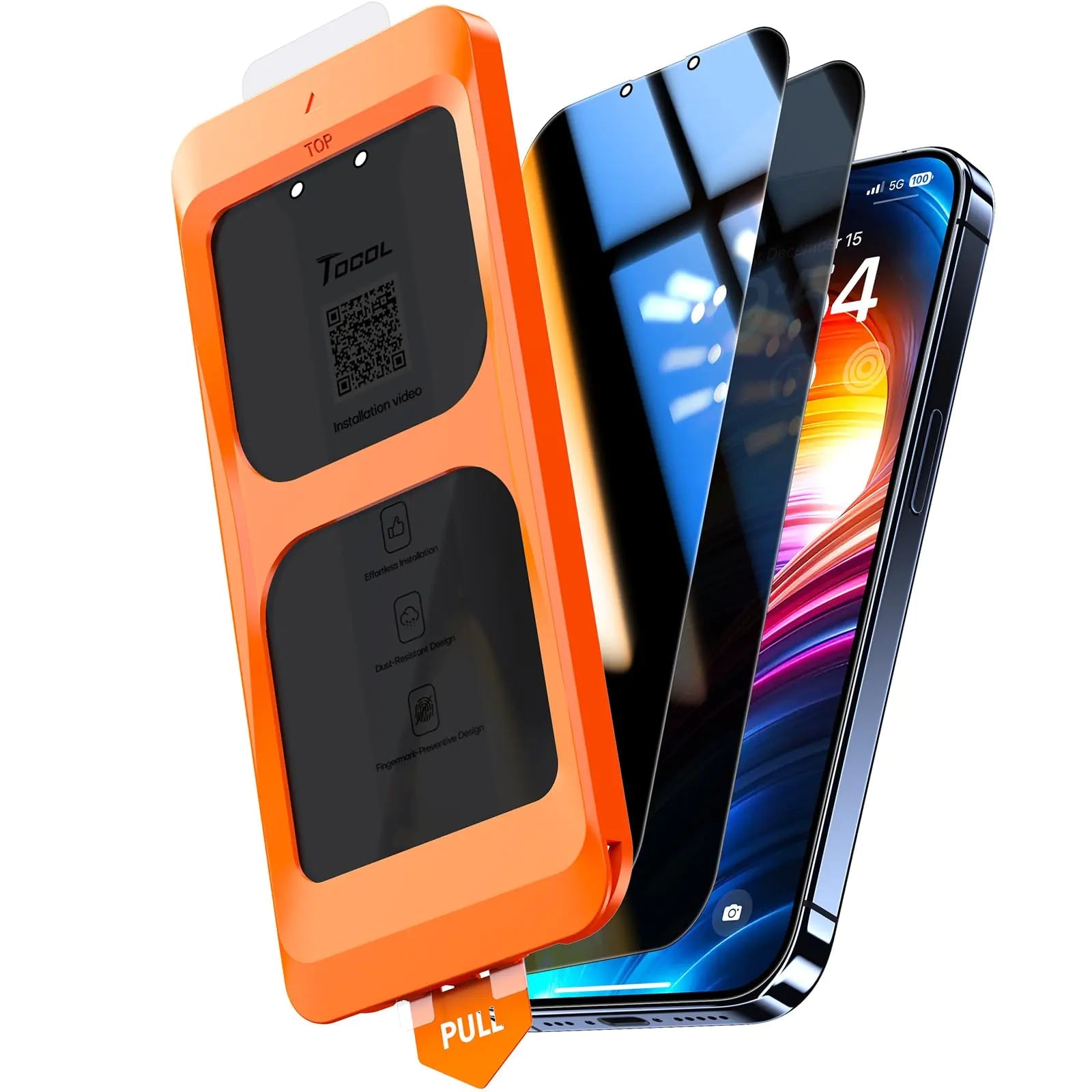 TOCOL for iPhone 13 Screen Protector [9H Hardness] [Military Grade Shatterproof] HD Tempered Glass Full Coverage Easy Installation 2 Pack - Catch Cards