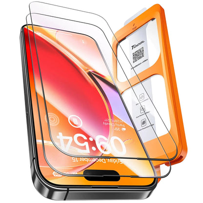 TOCOL for iPhone 13 Screen Protector [9H Hardness] [Military Grade Shatterproof] HD Tempered Glass Full Coverage Easy Installation 2 Pack - Catch Cards