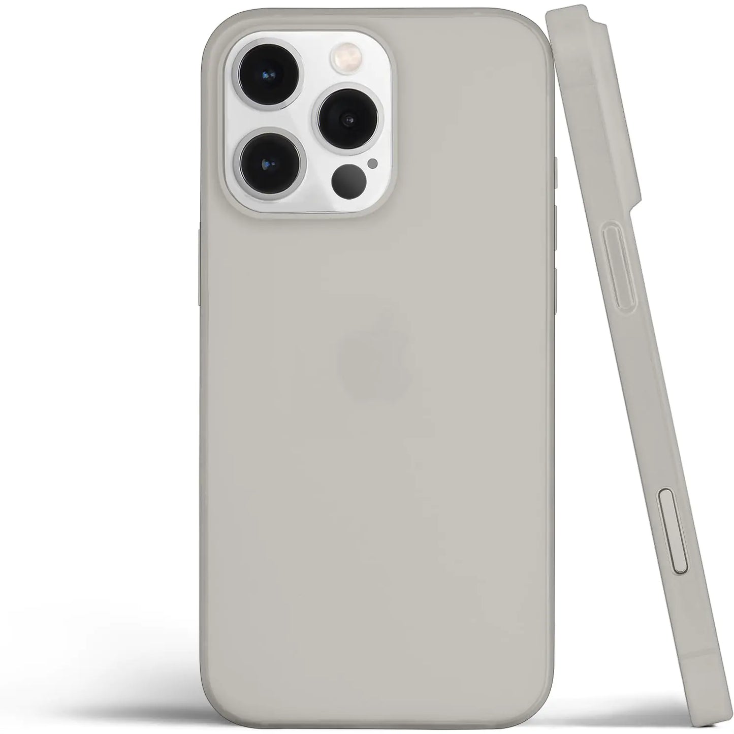 A thin iPhone 16 Pro Max case in desert titanium color, showing the back and side view with the camera cutout.