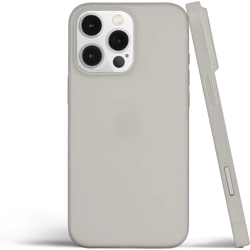 A thin iPhone 16 Pro Max case in desert titanium color, showing the back and side view with the camera cutout.