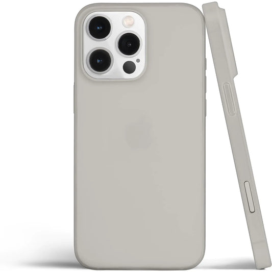 A thin iPhone 16 Pro Max case in desert titanium color, showing the back and side view with the camera cutout.