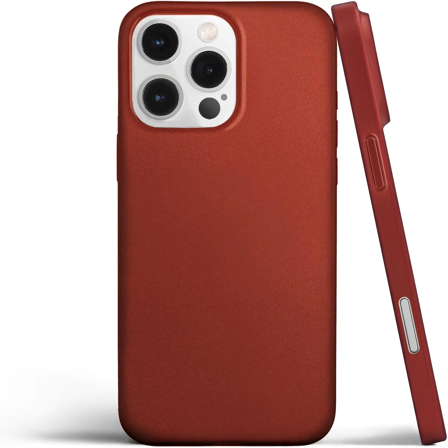 A thin iPhone 16 Pro Max case in desert titanium color, showing the back and side view with the camera cutout.