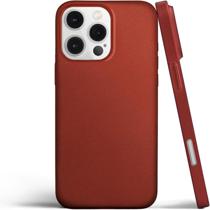 A thin iPhone 16 Pro Max case in desert titanium color, showing the back and side view with the camera cutout.