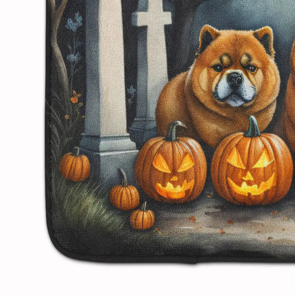 Chow Chow Spooky Halloween Memory Foam Kitchen Mat WEM Support (www.WEM.support)