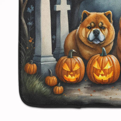 Chow Chow Spooky Halloween Memory Foam Kitchen Mat WEM Support (www.WEM.support)