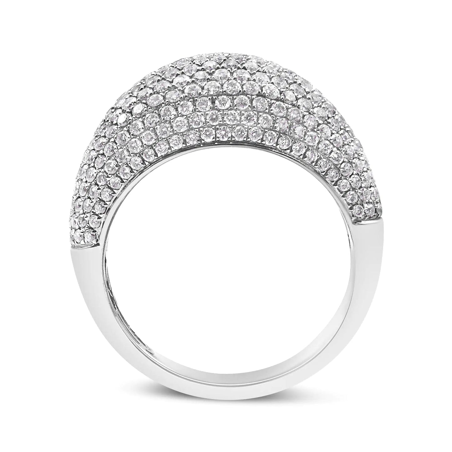 14K White Gold 1 3/4 Cttw Round-Cut Diamond Cluster Band Ring (G-H Color, SI1-SI2 Clarity) WEM Support (www.WEM.support)