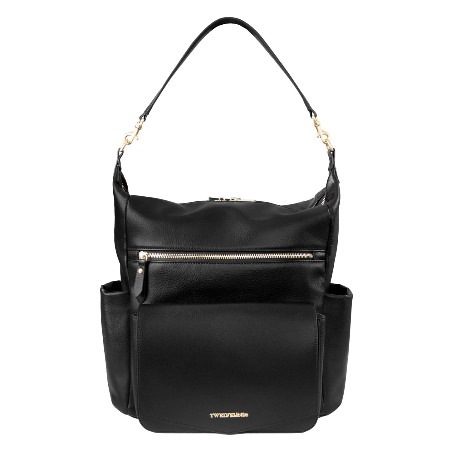 TWELVElittle Vegan Leather Diaper Bag - Black - Catch Cards