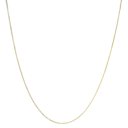 Unisex Solid 14K Gold 0.75mm Classic Box Chain Necklace WEM Support (www.WEM.support)