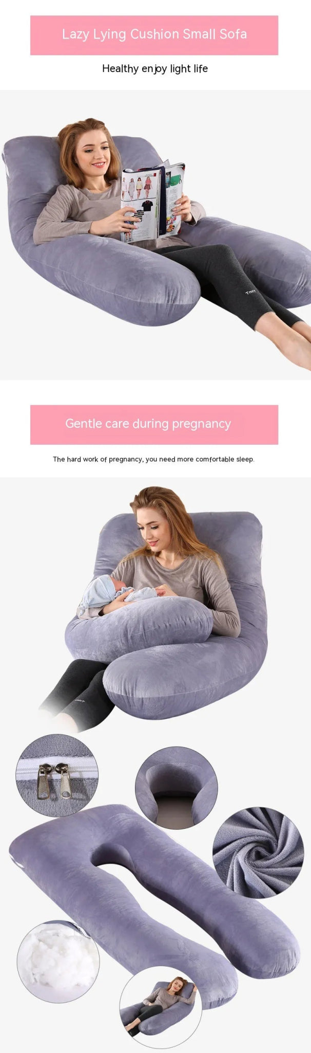 U - Shaped Pregnant Women Pillow - Catch Cards