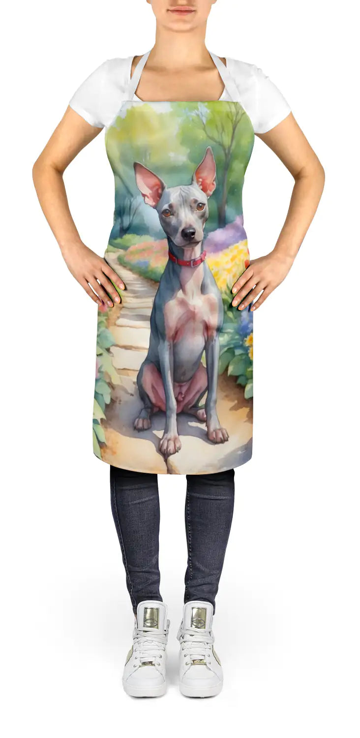 American Hairless Terrier Spring Garden Apron WEM Support (www.WEM.support)