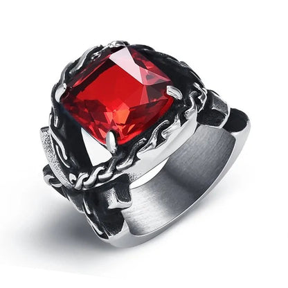 Punk Titanium Steel Valknut Signet Ring WEM Support (www.WEM.support)