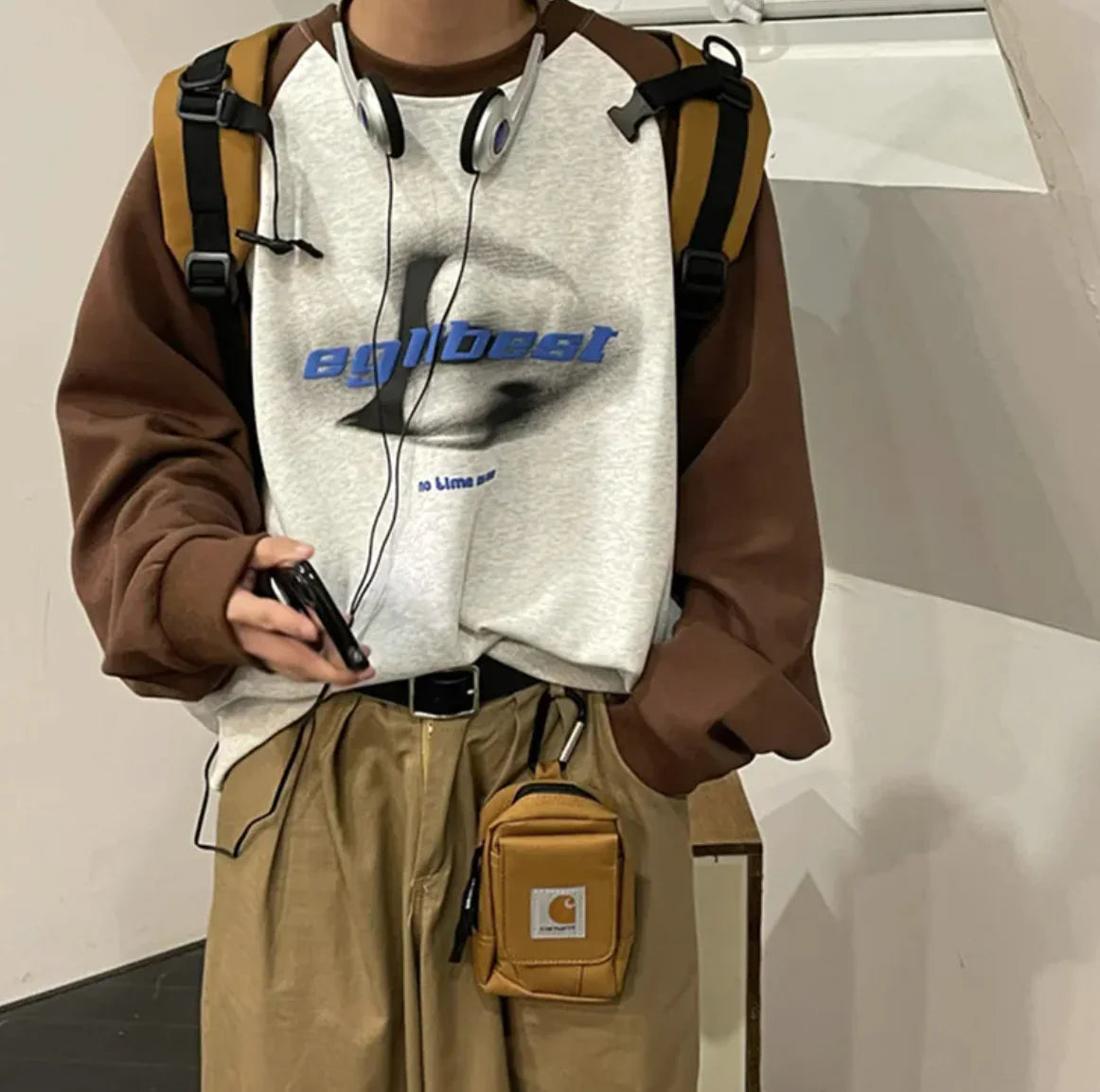 Virtual Shadow Printed Long-Sleeved Sweater WEM Support (www.WEM.support)