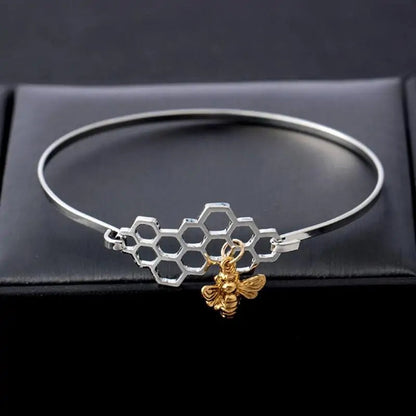 Horizontal Honeycomb with Bee Bracelet WEM Support (www.WEM.support)