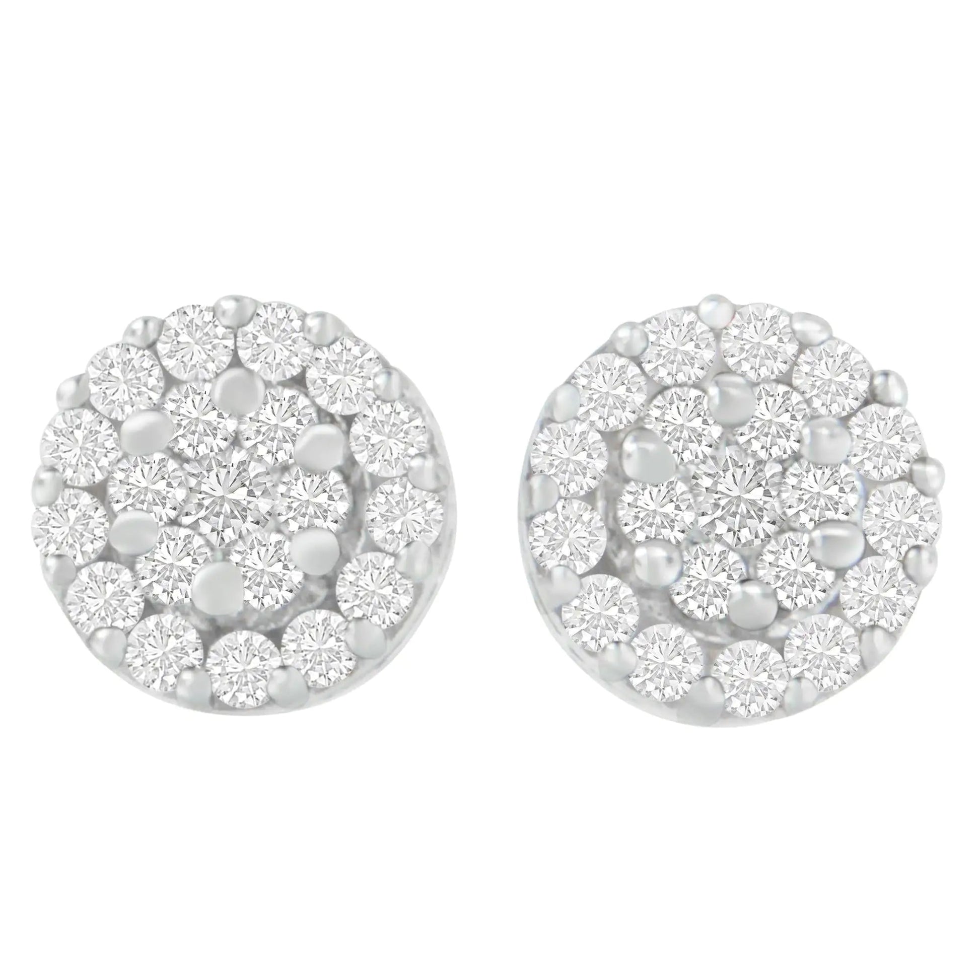 14K White Gold 3/4 cttw Round Cut Diamond Stud Earring (H-I, SI2-I1) WEM Support (www.WEM.support)
