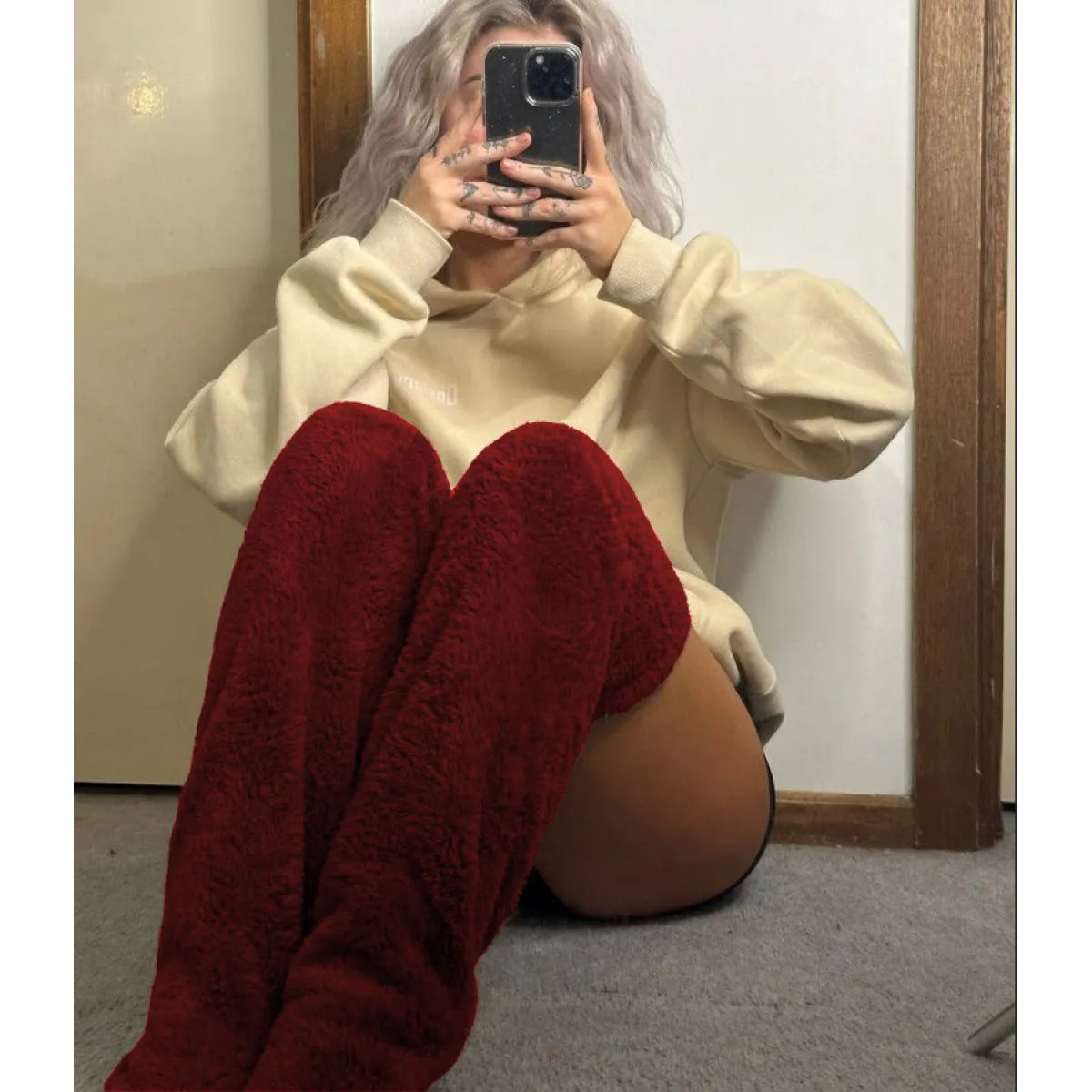 Over Knee Fuzzy Warm Winter Socks WEM Support (www.WEM.support)