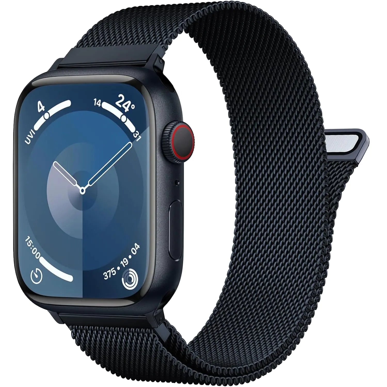 Patented Milanese Loop Compatible with Apple Watch Band 46mm 44mm 45mm 49mm 38mm 40mm 41mm 42mm for Women Men, Magnetic Stainless Steel Clasp for iWatch Bands Series SE 10 9 8 7 6 5 4 3 Ultra 2 1 HejK.com