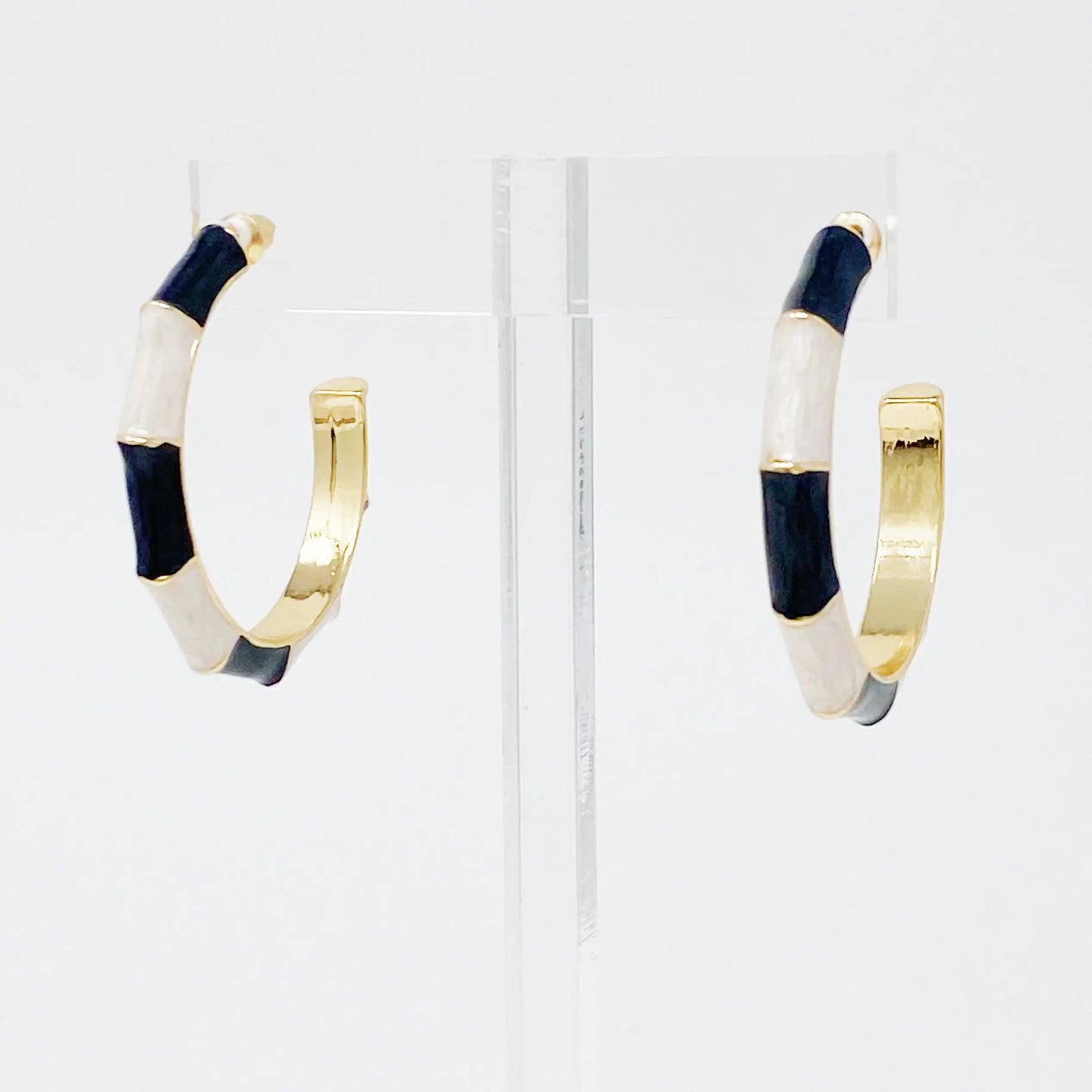 Color Block Bamboo Hoop Earrings WEM Support (www.WEM.support)