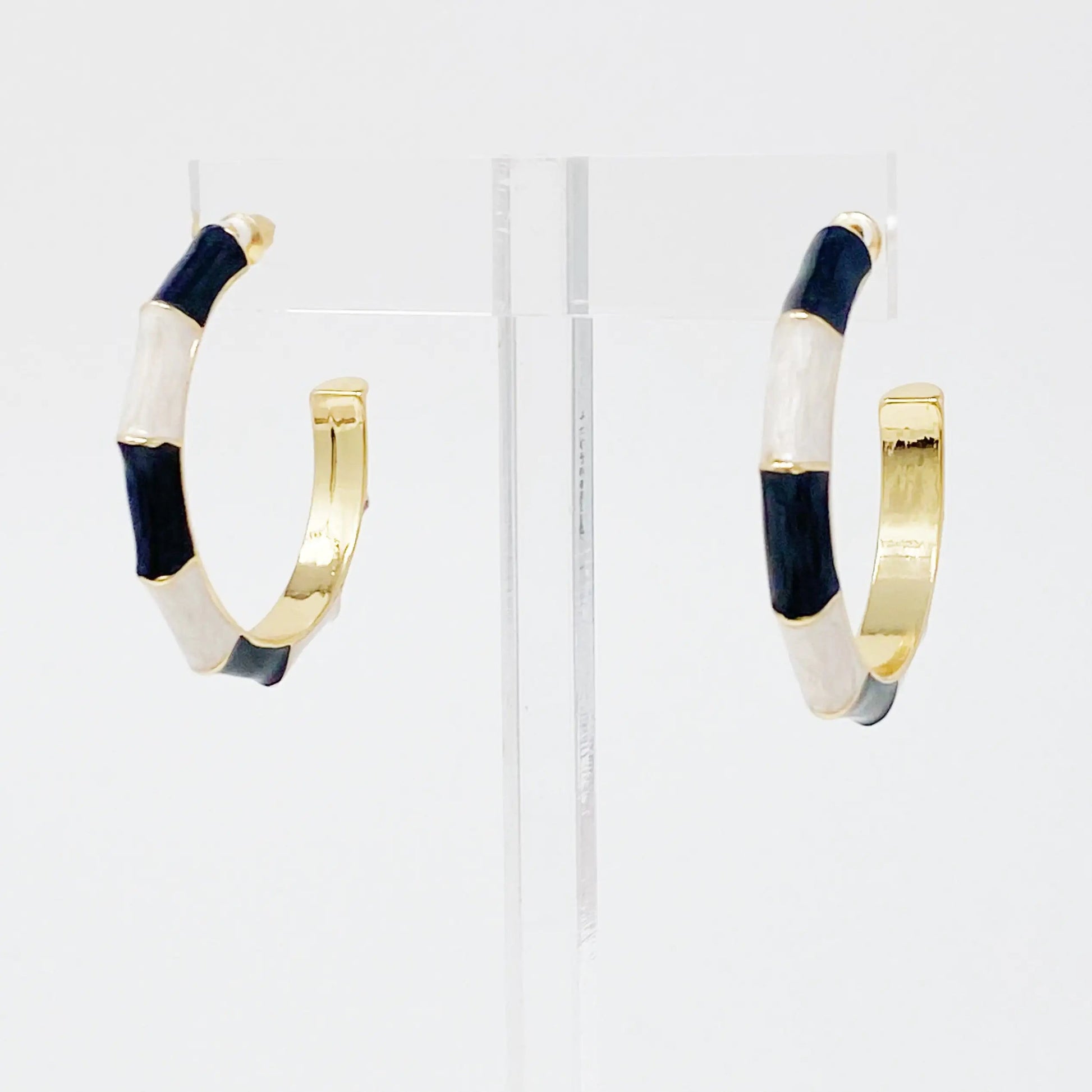Color Block Bamboo Hoop Earrings WEM Support (www.WEM.support)