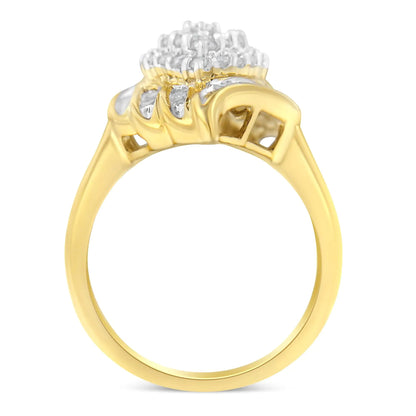 10K Yellow Gold Diamond Cocktail Ring (3/4 Cttw, I-J Color, I2-I3 Clarity) WEM Support (www.WEM.support)