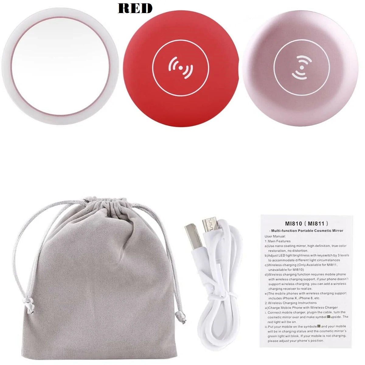 Mini Compact Circular Makeup Mirror WEM Support (www.WEM.support)