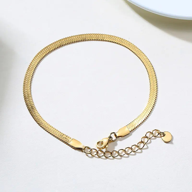 Adjustable Snake Chain Anklet for Women Girls WEM Support (www.WEM.support)