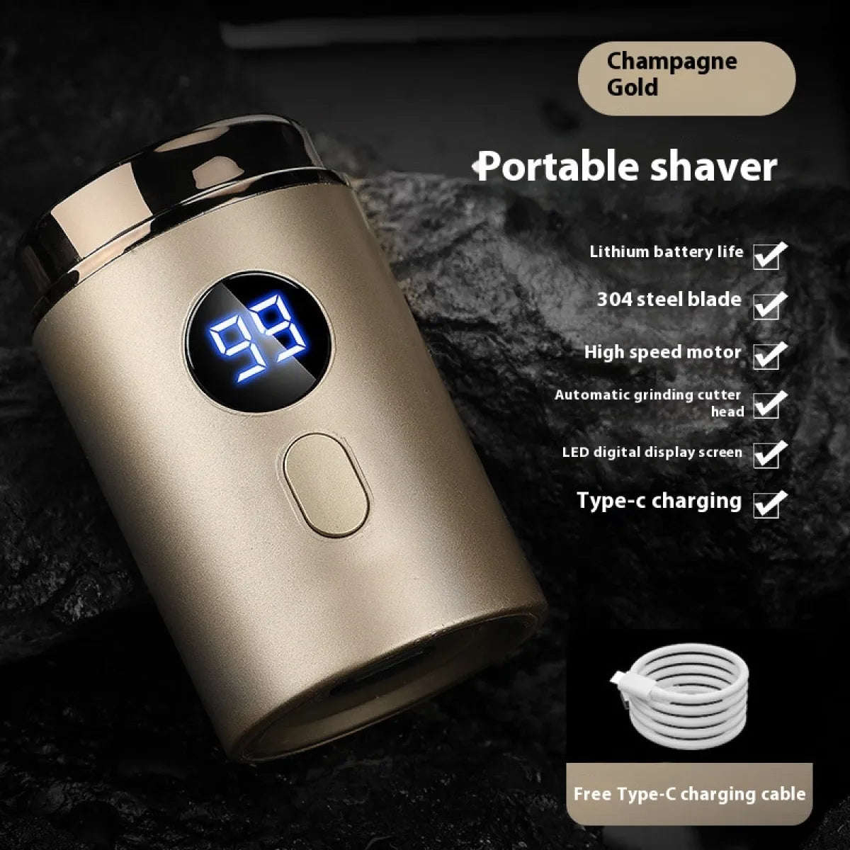Rechargeable Washable Travel Men's Shaver WEM Support (www.WEM.support)
