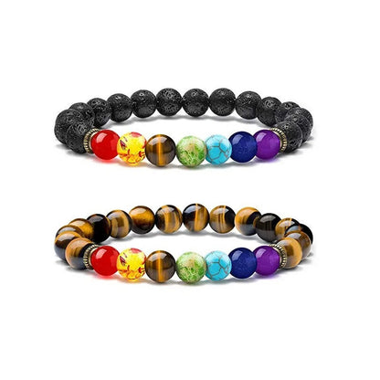 Lava Rock 7 Chakras Bracelet WEM Support (www.WEM.support)