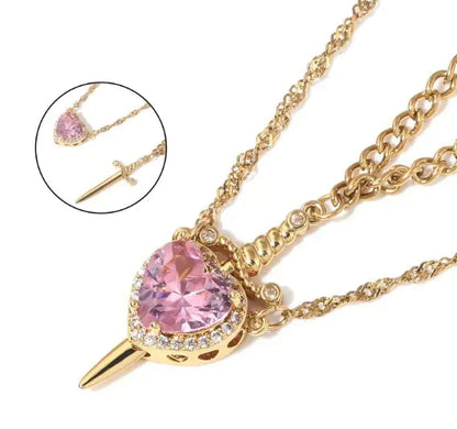 Heart-piercing Couple Necklace WEM Support (www.WEM.support)