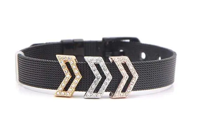 3 Chevron Pavé Charm Bracelet WEM Support (www.WEM.support)