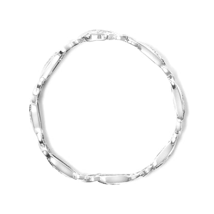 .925 Sterling Silver 1 3/4 Cttw Diamond Wave and X Link Tennis Bracelet (I-J Color, I3 Clarity) - 7" WEM Support (www.WEM.support)