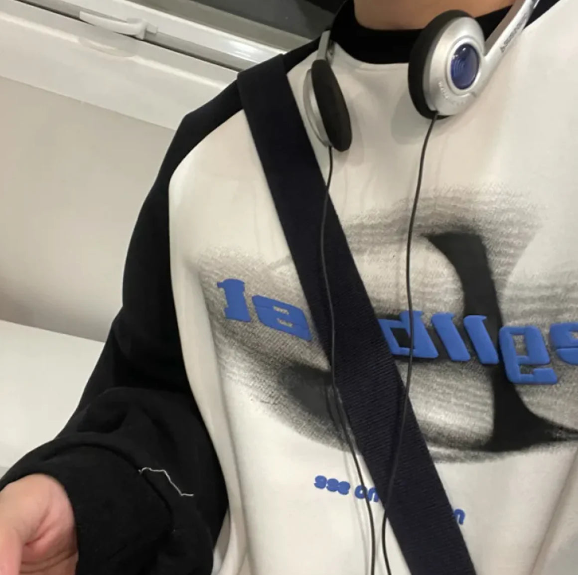 Virtual Shadow Printed Long-Sleeved Sweater WEM Support (www.WEM.support)