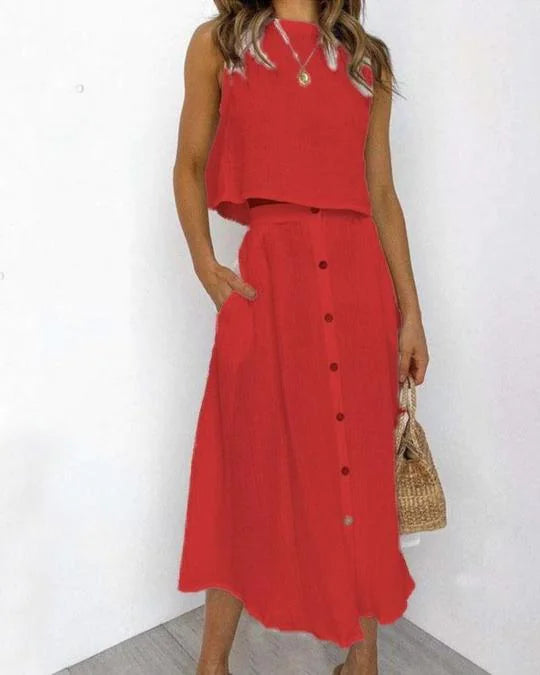 Solid Color Vest & Skirt Set WEM Support (www.WEM.support)